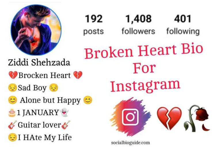 Brocken Heart Bio For Instagram