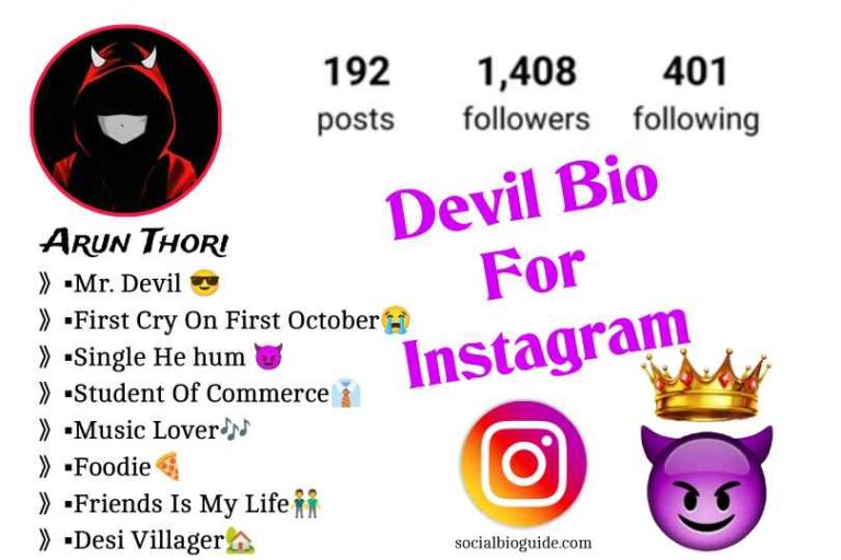 Devil Bio For Instagram