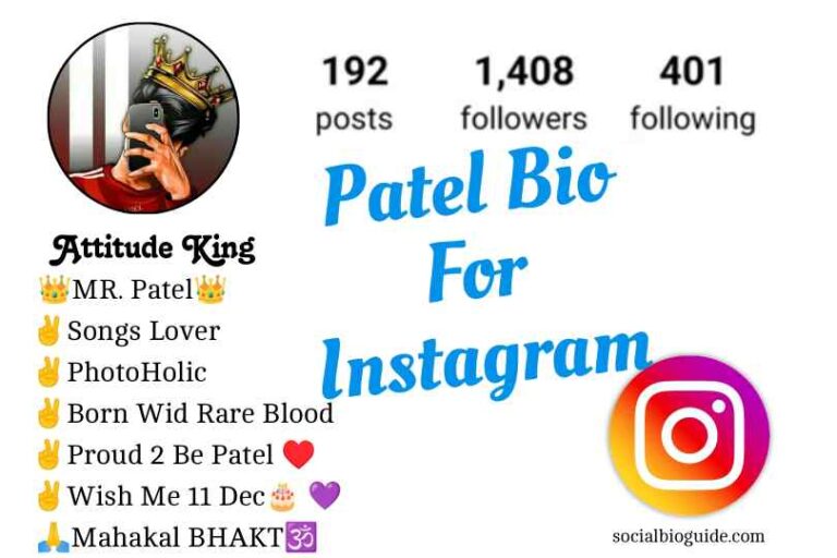 Patel Bio For Instagram