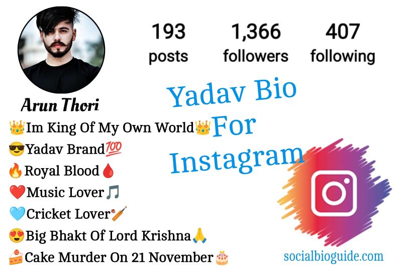 Yadav Bio For Instagram